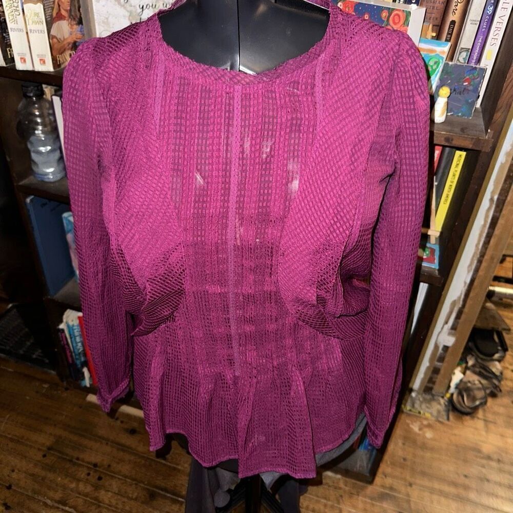 HD Paris semi sheer Bridgerton feminine 4 textured blouse